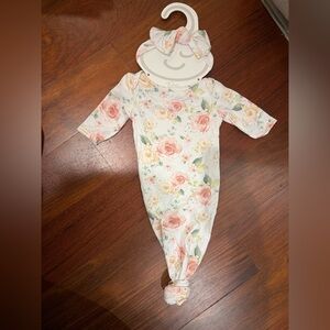 Tobi Floral Kids One Piece in Pink and Cream